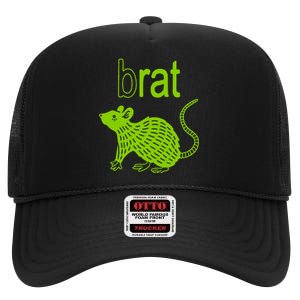 Brat B Rat Mouse Funny Apparel High Crown Mesh Back Trucker Hat