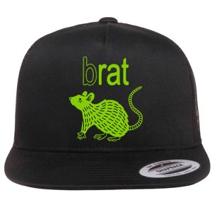 Brat B Rat Mouse Funny Apparel Flat Bill Trucker Hat