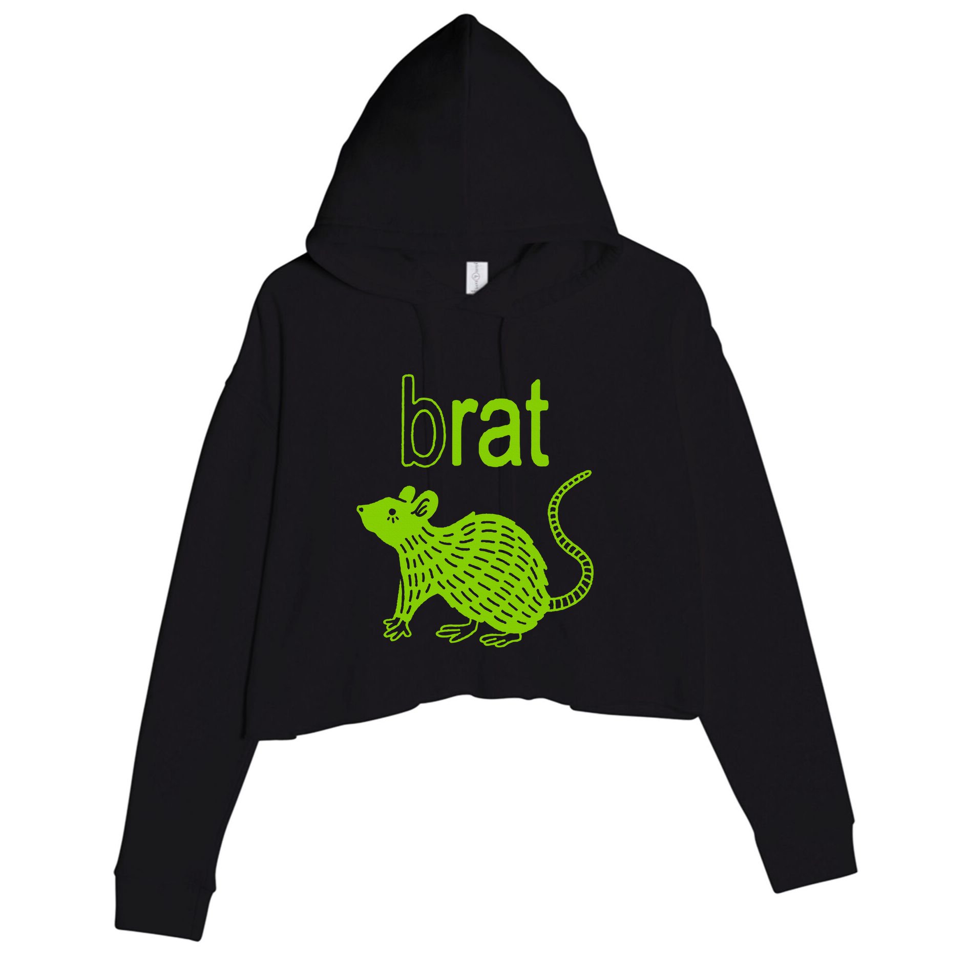Brat B Rat Mouse Funny Apparel Crop Fleece Hoodie