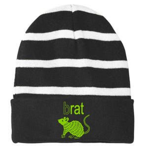 Brat B Rat Mouse Funny Apparel Striped Beanie with Solid Band