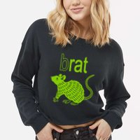 Brat B Rat Mouse Funny Apparel Cropped Pullover Crew