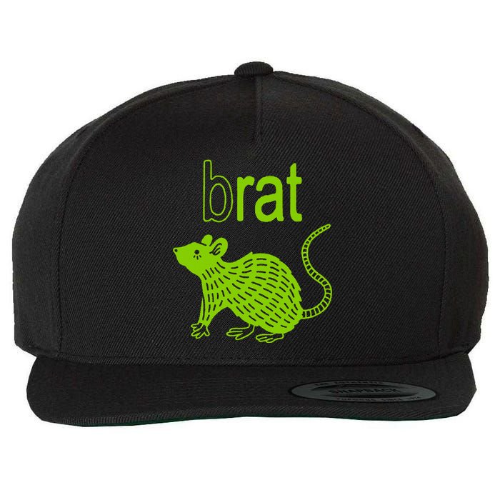 Brat B Rat Mouse Funny Apparel Wool Snapback Cap