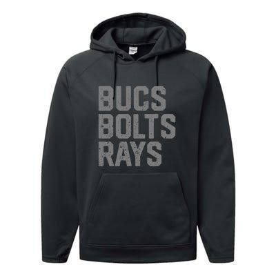 Bucs & Bolts & Rays Performance Fleece Hoodie