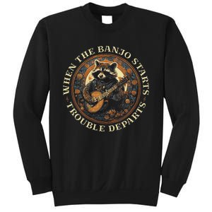 Bluegrass Banjo Raccoon Trouble Departs Bluegrass Music Sweatshirt