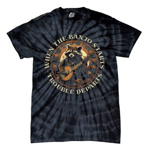 Bluegrass Banjo Raccoon Trouble Departs Bluegrass Music Tie-Dye T-Shirt