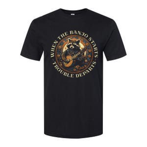 Bluegrass Banjo Raccoon Trouble Departs Bluegrass Music Softstyle CVC T-Shirt