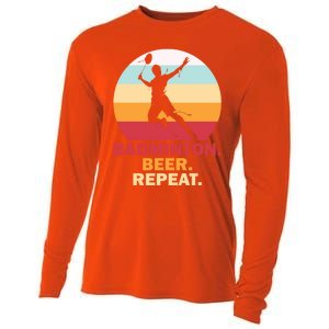 Badminton Beer Repaet Badminton Cool Gift Cooling Performance Long Sleeve Crew