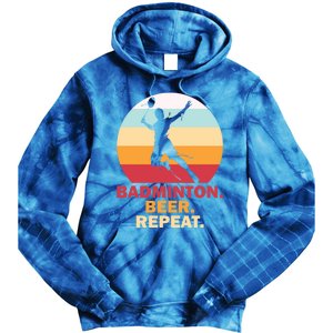 Badminton Beer Repaet Badminton Cool Gift Tie Dye Hoodie