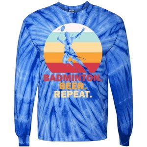 Badminton Beer Repaet Badminton Cool Gift Tie-Dye Long Sleeve Shirt