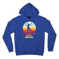 Badminton Beer Repaet Badminton Cool Gift Tall Hoodie