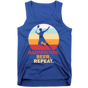 Badminton Beer Repaet Badminton Cool Gift Tank Top