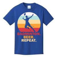 Badminton Beer Repaet Badminton Cool Gift Kids T-Shirt