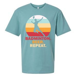 Badminton Beer Repaet Badminton Cool Gift Sueded Cloud Jersey T-Shirt