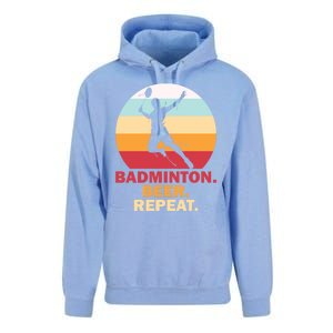 Badminton Beer Repaet Badminton Cool Gift Unisex Surf Hoodie