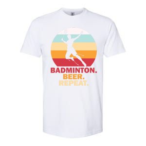 Badminton Beer Repaet Badminton Cool Gift Softstyle CVC T-Shirt