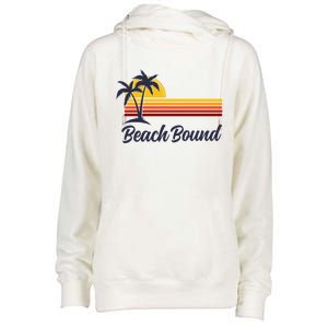 Beach Bound Retro Summer Fun Family Vacation Trip Gift Womens Funnel Neck Pullover Hood