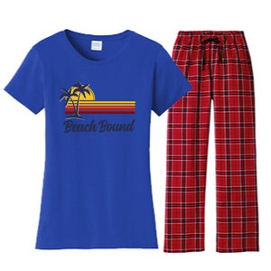 Beach Bound Retro Summer Fun Family Vacation Trip Gift Women's Flannel Pajama Set