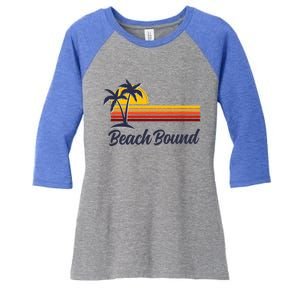 Beach Bound Retro Summer Fun Family Vacation Trip Gift Women's Tri-Blend 3/4-Sleeve Raglan Shirt