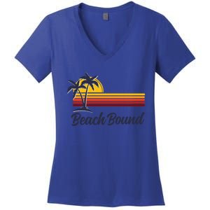 Beach Bound Retro Summer Fun Family Vacation Trip Gift Women's V-Neck T-Shirt