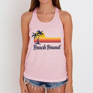 Beach Bound Retro Summer Fun Family Vacation Trip Gift Women's Knotted Racerback Tank