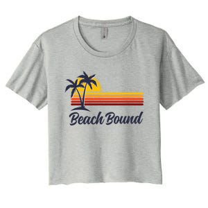 Beach Bound Retro Summer Fun Family Vacation Trip Gift Women's Crop Top Tee