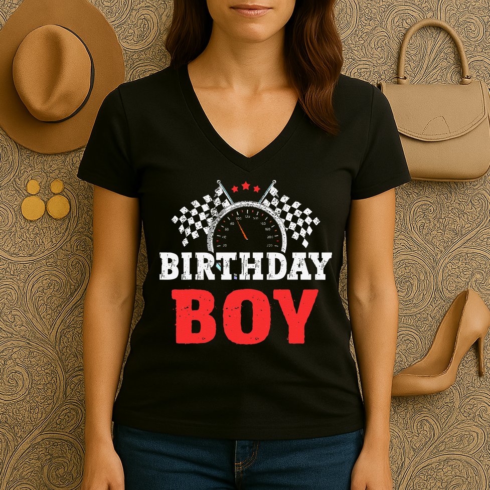 Birthday Boy Race Car Racing Car Driver Birthday Crew Women's V-Neck T-Shirt