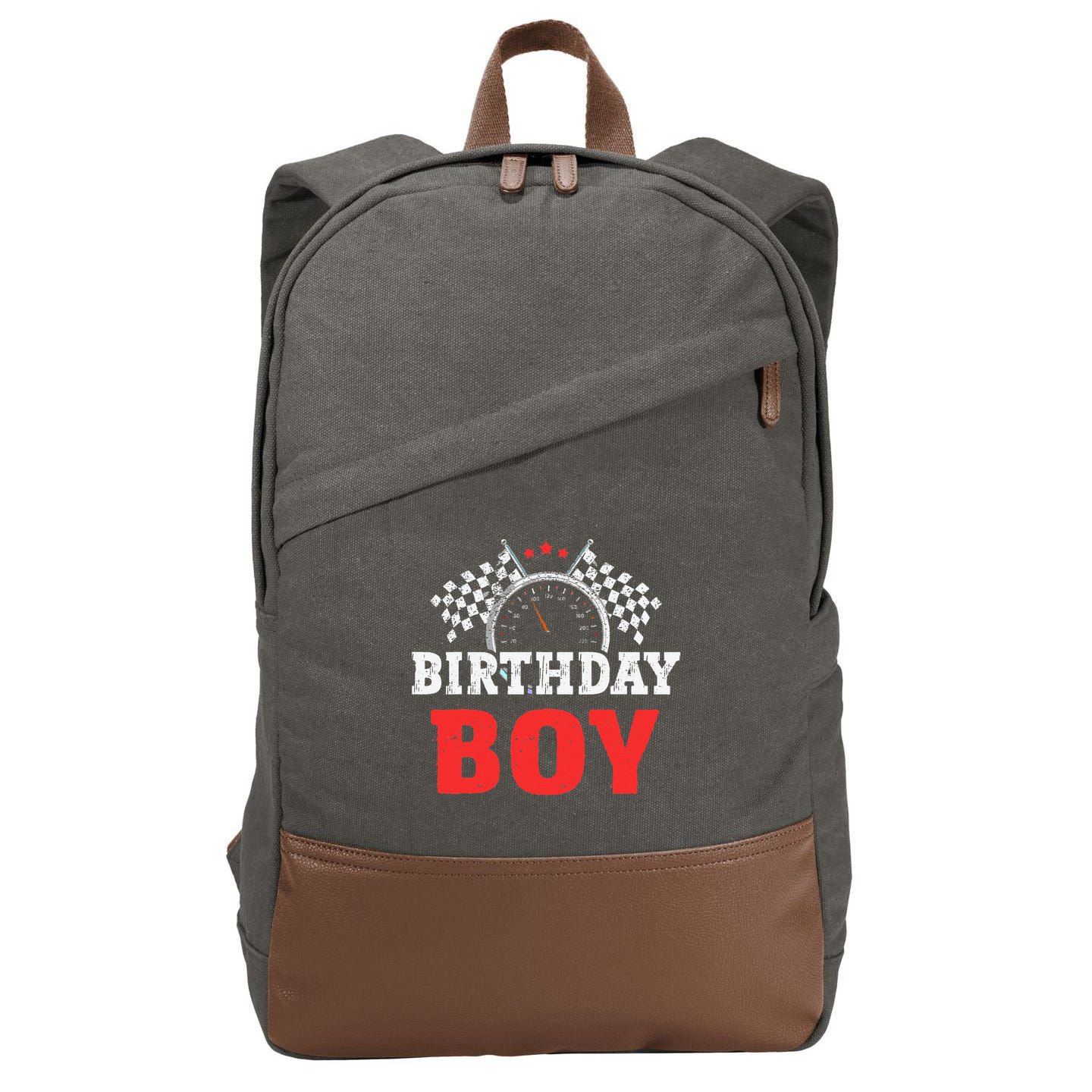 Birthday Boy Race Car Racing Car Driver Birthday Crew Cotton Canvas Backpack