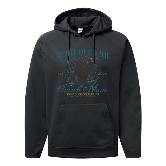 Benutzerdefinierte Breaker Rock Beach Vbs 2024 Performance Fleece Hoodie