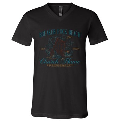 Benutzerdefinierte Breaker Rock Beach Vbs 2024 V-Neck T-Shirt