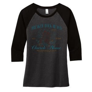 Benutzerdefinierte Breaker Rock Beach Vbs 2024 Women's Tri-Blend 3/4-Sleeve Raglan Shirt