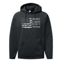 Brisket Butts Ribs And Freedom Bbq Performance Fleece Hoodie