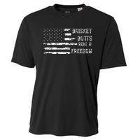 Brisket Butts Ribs And Freedom Bbq Cooling Performance Crew T-Shirt