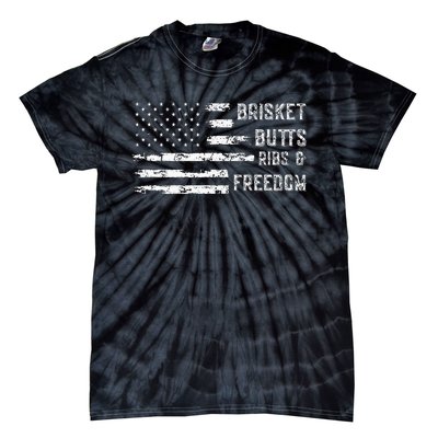 Brisket Butts Ribs And Freedom Bbq Tie-Dye T-Shirt