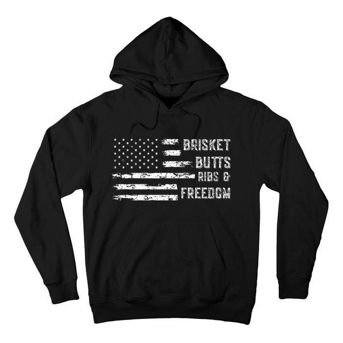 Brisket Butts Ribs And Freedom Bbq Tall Hoodie