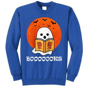 Booooooks Boo Read Books Halloween Raglan Baseball Sweatshirt