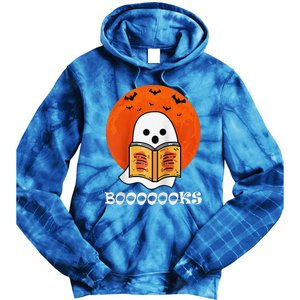 Booooooks Boo Read Books Halloween Raglan Baseball Tie Dye Hoodie