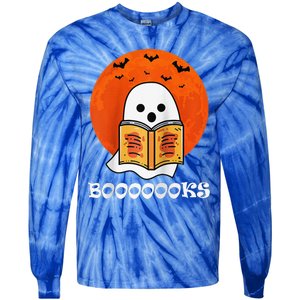 Booooooks Boo Read Books Halloween Raglan Baseball Tie-Dye Long Sleeve Shirt