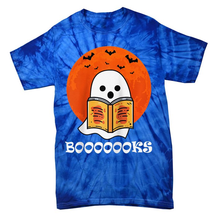 Booooooks Boo Read Books Halloween Raglan Baseball Tie-Dye T-Shirt