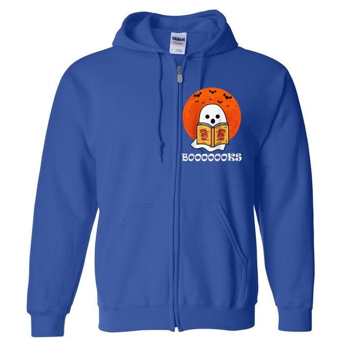 Booooooks Boo Read Books Halloween Raglan Baseball Full Zip Hoodie