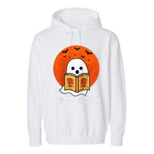 Booooooks Boo Read Books Halloween Raglan Baseball Garment-Dyed Fleece Hoodie