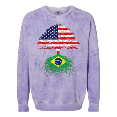 Brazil Brasil Roots Brazilian American Immigrant Colorblast Crewneck Sweatshirt