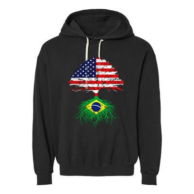 Brazil Brasil Roots Brazilian American Immigrant Garment-Dyed Fleece Hoodie