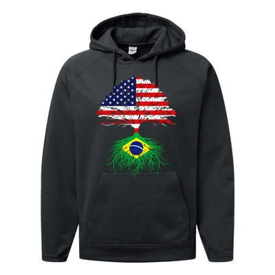 Brazil Brasil Roots Brazilian American Immigrant Performance Fleece Hoodie