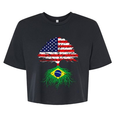 Brazil Brasil Roots Brazilian American Immigrant Bella+Canvas Jersey Crop Tee