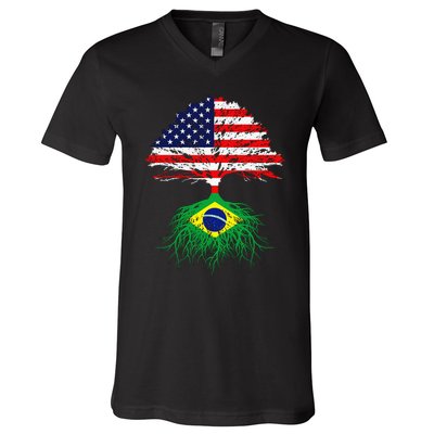 Brazil Brasil Roots Brazilian American Immigrant V-Neck T-Shirt