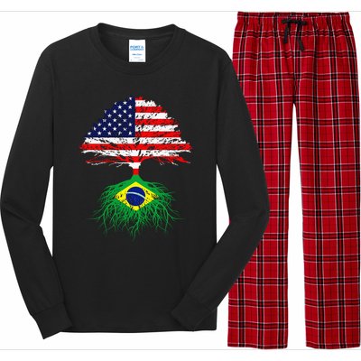 Brazil Brasil Roots Brazilian American Immigrant Long Sleeve Pajama Set