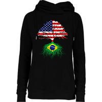 Brazil Brasil Roots Brazilian American Immigrant Womens Funnel Neck Pullover Hood