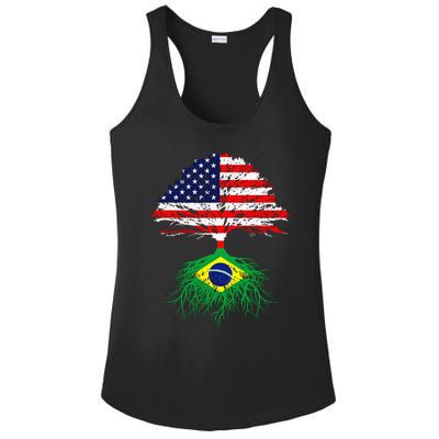 Brazil Brasil Roots Brazilian American Immigrant Ladies PosiCharge Competitor Racerback Tank