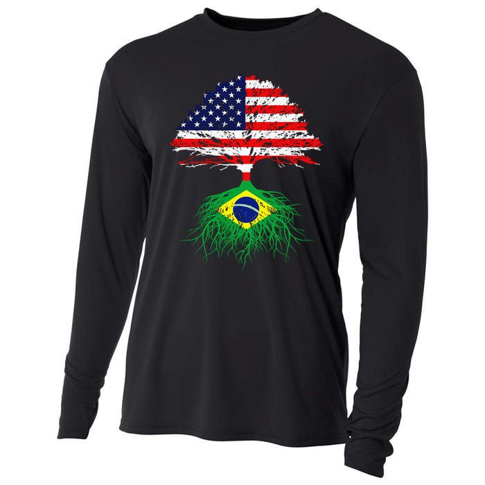 Brazil Brasil Roots Brazilian American Immigrant Cooling Performance Long Sleeve Crew