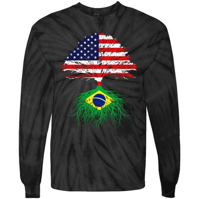 Brazil Brasil Roots Brazilian American Immigrant Tie-Dye Long Sleeve Shirt